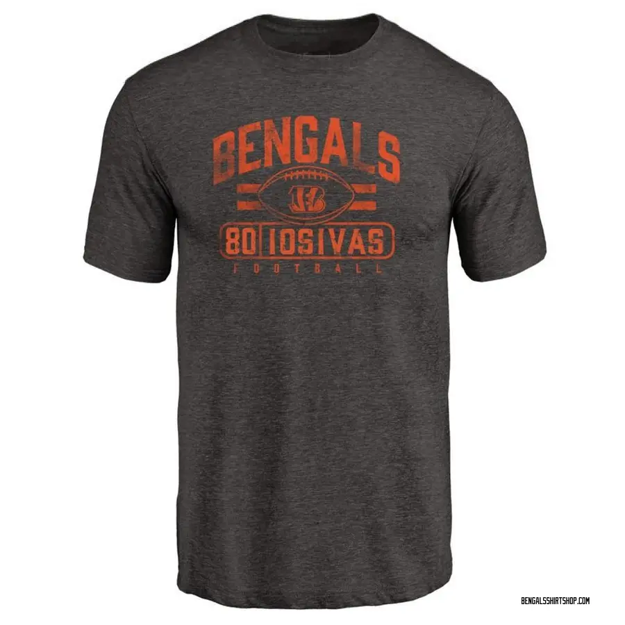 Men's Andrei Iosivas Cincinnati Bengals Flanker Tri-Blend T-Shirt - Black