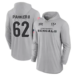 Men's Brian Parker II Cincinnati Bengals Gray 2024 Salute to Service Lightweight Performance Long Sleeve Hooded T-Shirt