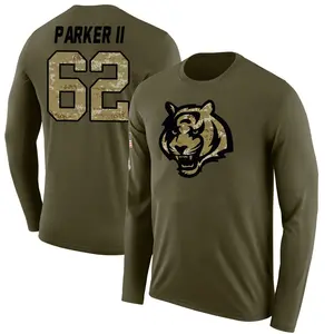 Men's Brian Parker II Cincinnati Bengals Salute to Service Sideline Olive Legend Long Sleeve T-Shirt