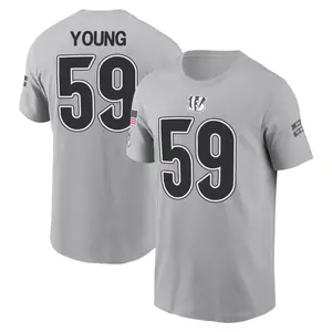 Men's Craig Young Cincinnati Bengals Gray 2024 Salute to Service Name & Number T-Shirt