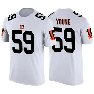 Men's Craig Young Cincinnati Bengals White Color Rush Legend T-Shirt