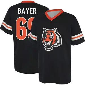 Men's Jacob Bayer Cincinnati Bengals Black Name & Number Game Day V-Neck T-Shirt