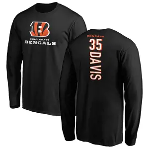 Men's Jalen Davis Cincinnati Bengals Backer Long Sleeve T-Shirt - Black