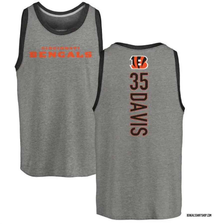 Men's Jalen Davis Cincinnati Bengals Backer Tri-Blend Tank Top - Ash