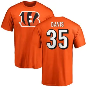 Men's Jalen Davis Cincinnati Bengals Name & Number Logo T-Shirt - Orange