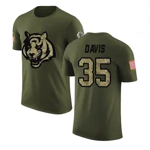 Men's Jalen Davis Cincinnati Bengals Olive Salute to Service Legend T-Shirt