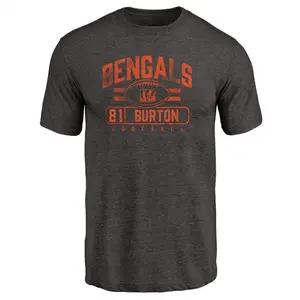 Men's Jermaine Burton Cincinnati Bengals Flanker Tri-Blend T-Shirt - Black