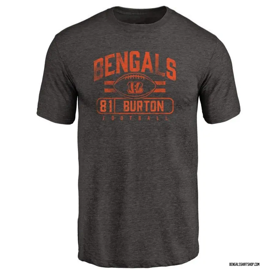 Men's Jermaine Burton Cincinnati Bengals Flanker Tri-Blend T-Shirt - Black