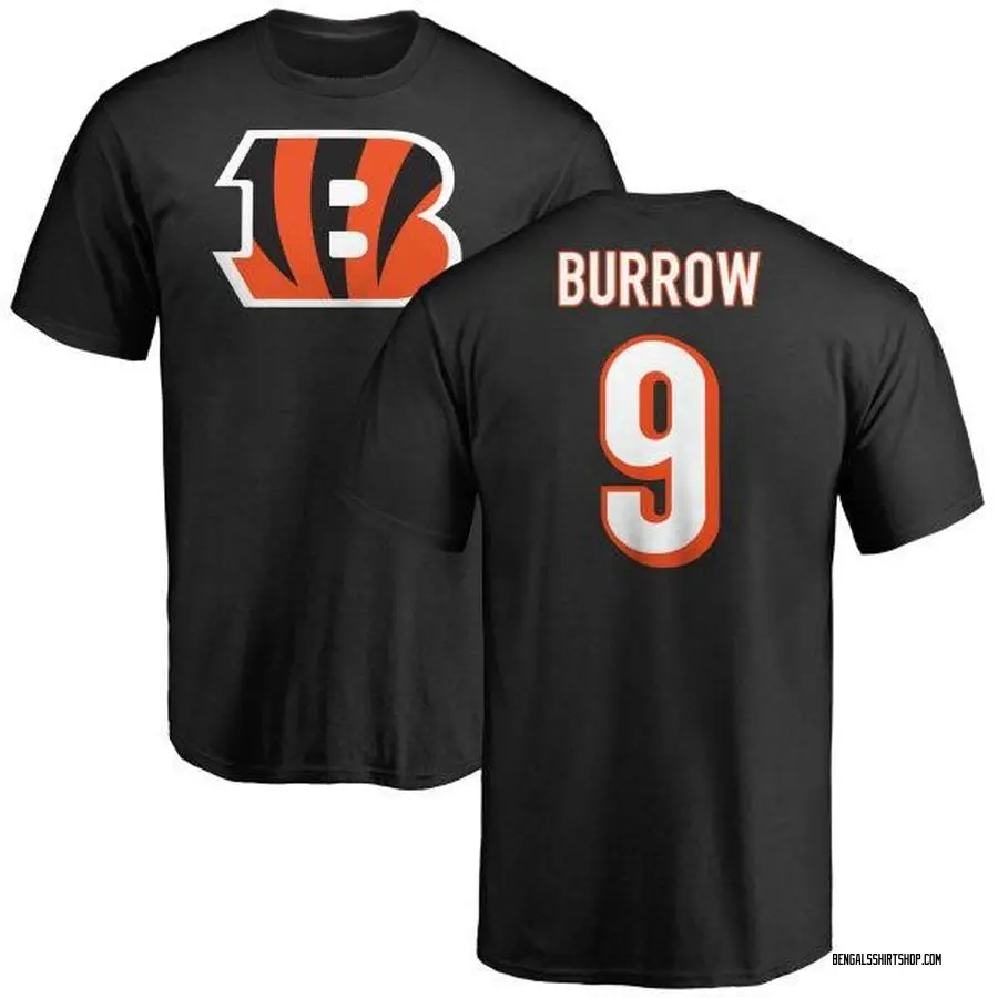 Men's Joe Burrow Cincinnati Bengals Name & Number Logo T-Shirt - Black