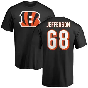 Men's Jordan Jefferson Cincinnati Bengals Name & Number Logo T-Shirt - Black