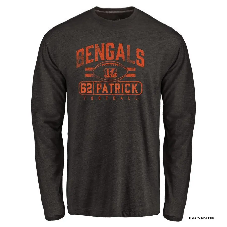 Men's Lucas Patrick Cincinnati Bengals Flanker Tri-Blend Long Sleeve T-Shirt - Black