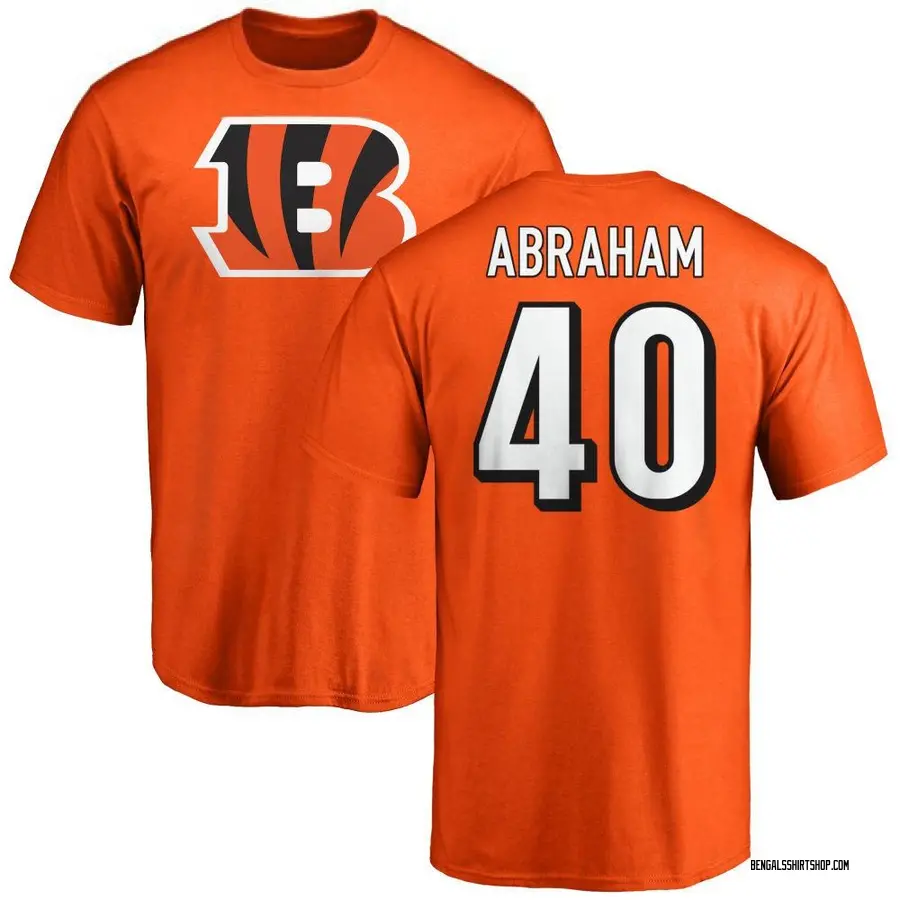 Men's Micah Abraham Cincinnati Bengals Name & Number Logo T-Shirt - Orange