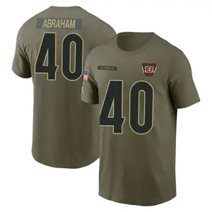 Men's Micah Abraham Cincinnati Bengals Olive 2025 Salute to Service Name & Number T-Shirt