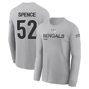 Men's Noah Spence Cincinnati Bengals Gray 2024 Salute to Service Long Sleeve T-Shirt