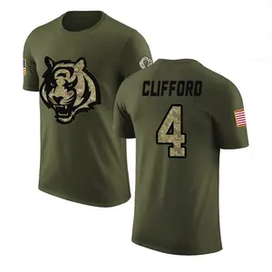 Men's Sean Clifford Cincinnati Bengals Olive Salute to Service Legend T-Shirt