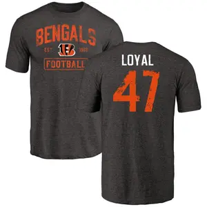 Men's Shaquan Loyal Cincinnati Bengals Black Distressed Name & Number Tri-Blend T-Shirt