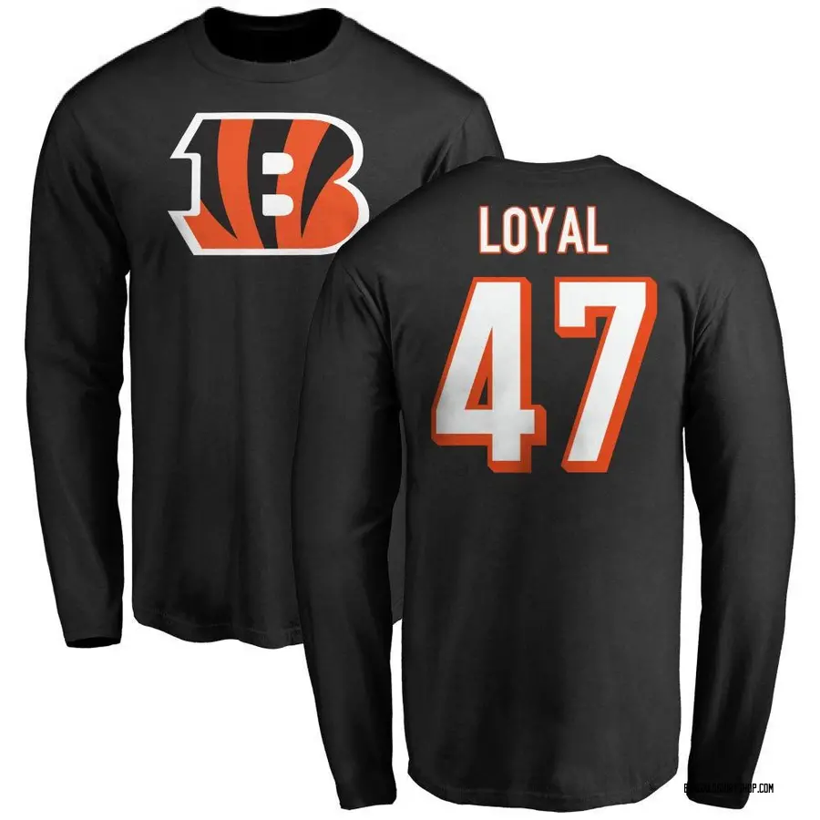 Men's Shaquan Loyal Cincinnati Bengals Name & Number Logo Long Sleeve T-Shirt - Black