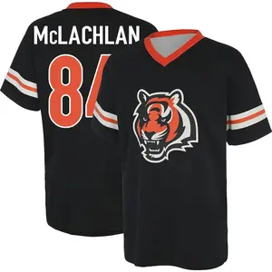 Men's Tanner McLachlan Cincinnati Bengals Black Name & Number Game Day V-Neck T-Shirt