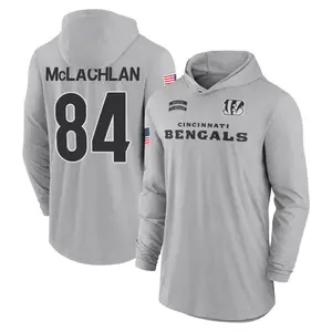 Men's Tanner McLachlan Cincinnati Bengals Gray 2024 Salute to Service Lightweight Performance Long Sleeve Hooded T-Shirt