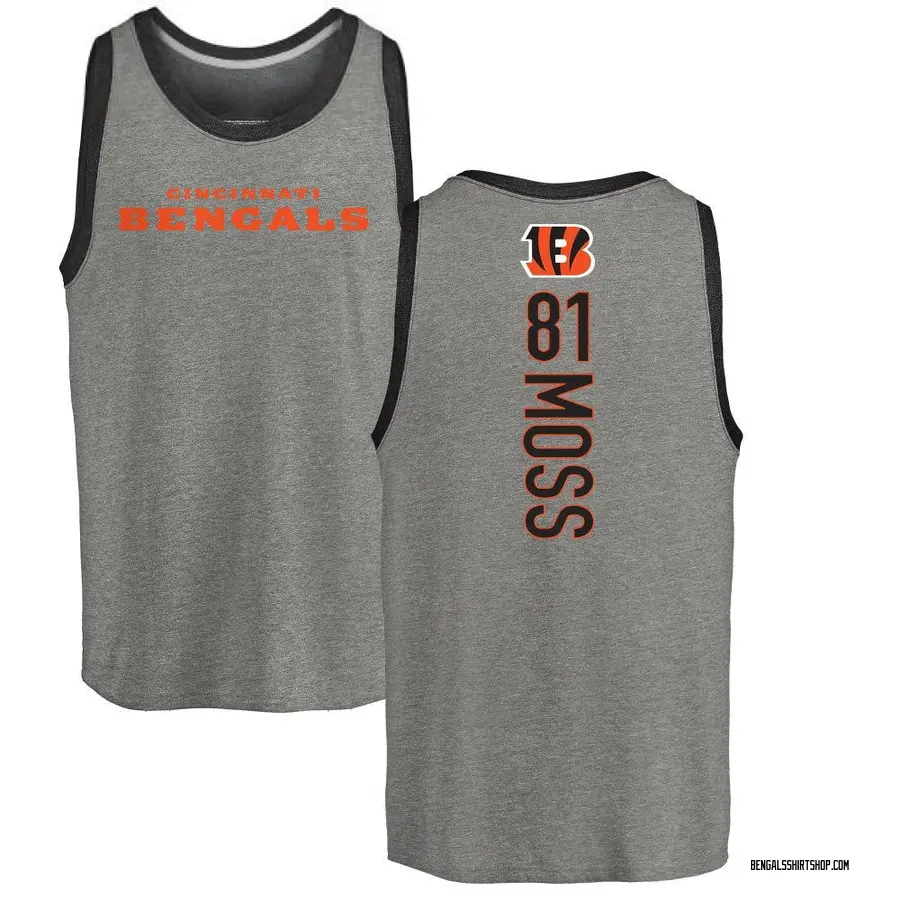 Men's Thaddeus Moss Cincinnati Bengals Backer Tri-Blend Tank Top - Ash