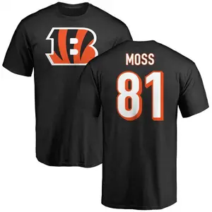 Men's Thaddeus Moss Cincinnati Bengals Name & Number Logo T-Shirt - Black