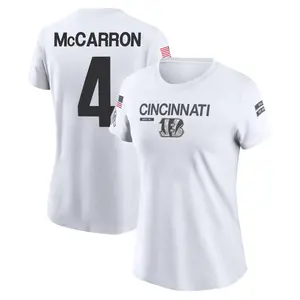 Women's AJ McCarron Cincinnati Bengals White 2024 Salute to Service Legend Performance T-Shirt