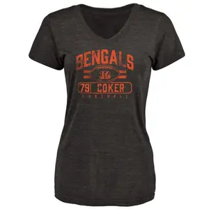 Women's Andrew Coker Cincinnati Bengals Flanker Tri-Blend T-Shirt - Black