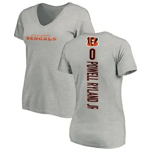 Women's Antwaun Powell-Ryland Jr. Cincinnati Bengals Backer V-Neck T-Shirt - Ash