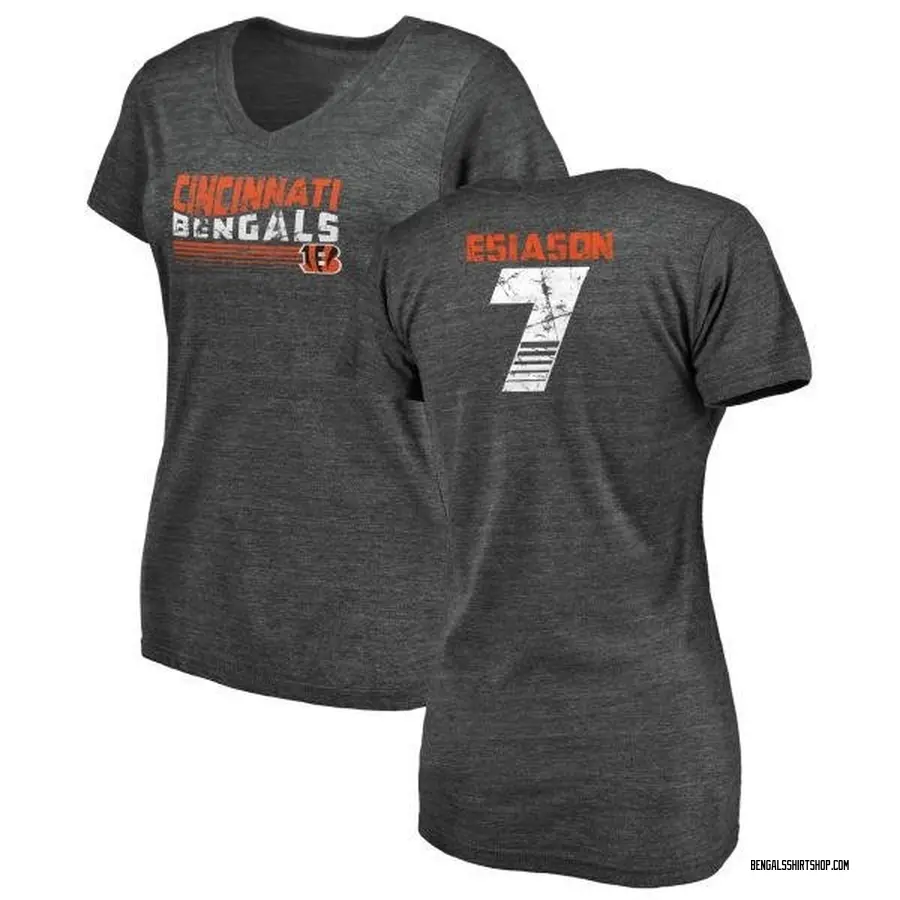 Women's Boomer Esiason Cincinnati Bengals Retro Tri-Blend V-Neck T-Shirt - Black