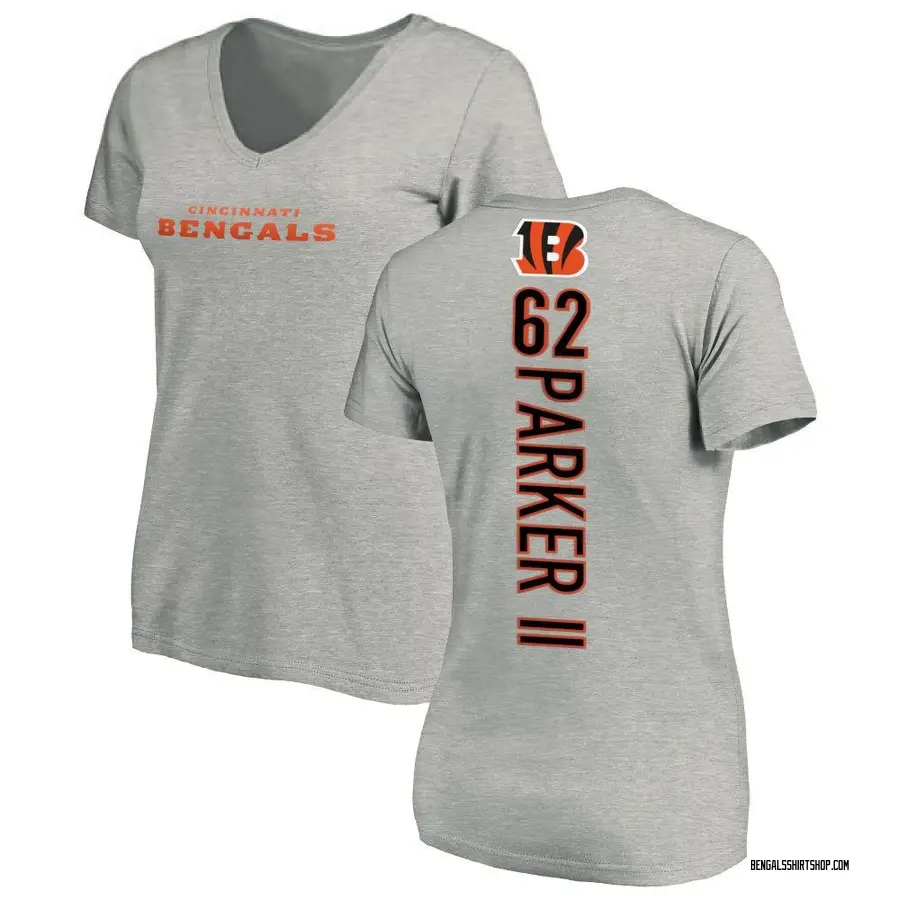 Women's Brian Parker II Cincinnati Bengals Backer V-Neck T-Shirt - Ash