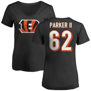 Women's Brian Parker II Cincinnati Bengals Name & Number Logo Slim Fit T-Shirt - Black