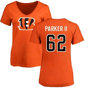 Women's Brian Parker II Cincinnati Bengals Name & Number Logo Slim Fit T-Shirt - Orange