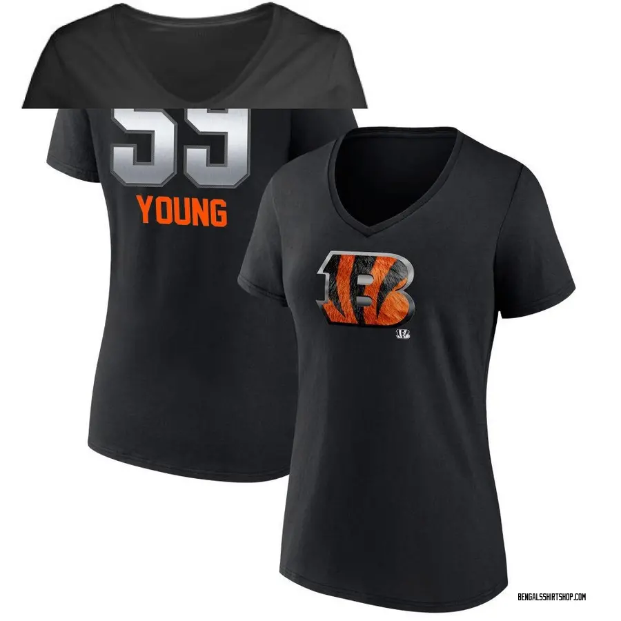 Women's Craig Young Cincinnati Bengals Midnight Mascot T-Shirt - Black