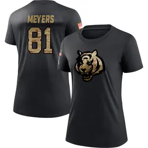 Women's Dohnte Meyers Cincinnati Bengals Black 2020 Salute To Service Performance T-Shirt
