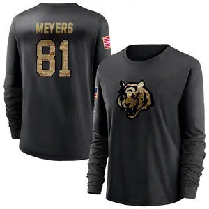 Women's Dohnte Meyers Cincinnati Bengals Black 2020 Salute To Service Sideline Performance Long Sleeve T-Shirt