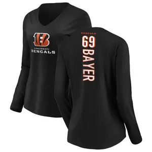 Women's Jacob Bayer Cincinnati Bengals Backer Slim Fit Long Sleeve T-Shirt - Black