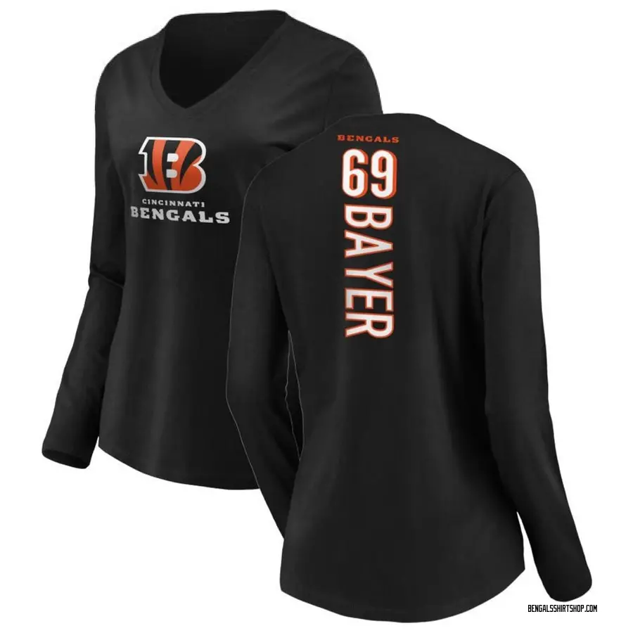 Women's Jacob Bayer Cincinnati Bengals Backer Slim Fit Long Sleeve T-Shirt - Black