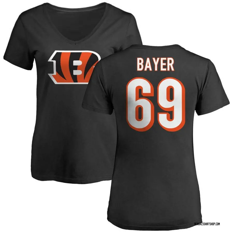 Women's Jacob Bayer Cincinnati Bengals Name & Number Logo Slim Fit T-Shirt - Black