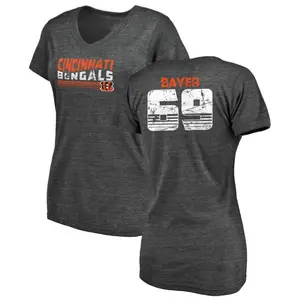 Women's Jacob Bayer Cincinnati Bengals Retro Tri-Blend V-Neck T-Shirt - Black