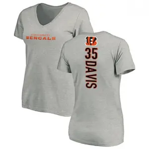 Women's Jalen Davis Cincinnati Bengals Backer V-Neck T-Shirt - Ash