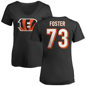 Women's Javon Foster Cincinnati Bengals Name & Number Logo Slim Fit T-Shirt - Black