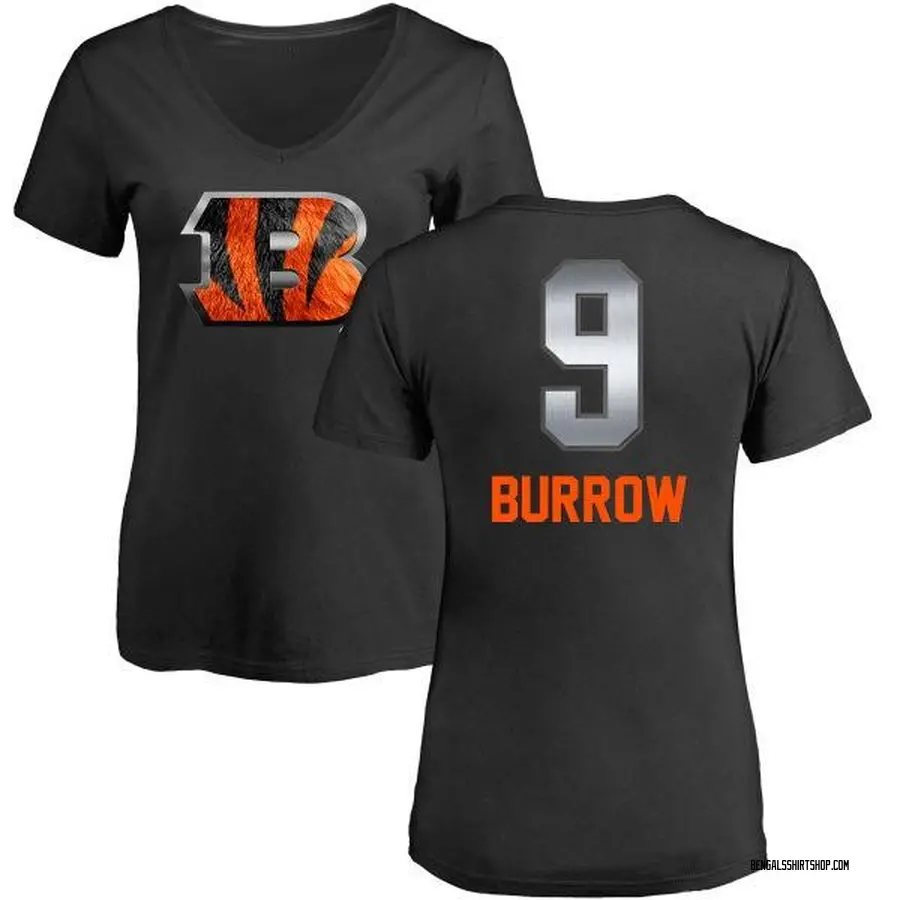 Women's Joe Burrow Cincinnati Bengals Midnight Mascot T-Shirt - Black