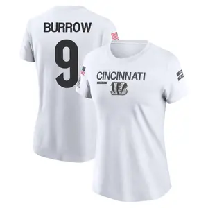 Women's Joe Burrow Cincinnati Bengals White 2024 Salute to Service Legend Performance T-Shirt