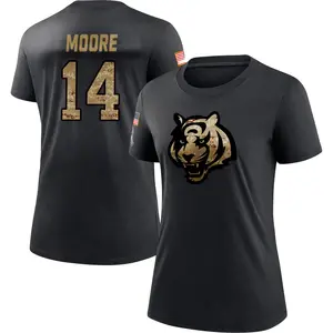 Women's Jordan Moore Cincinnati Bengals Black 2020 Salute To Service Performance T-Shirt