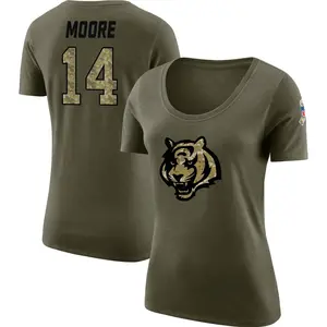Women's Jordan Moore Cincinnati Bengals Salute to Service Olive Legend Scoop Neck T-Shirt