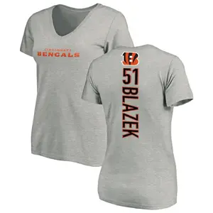 Women's Justin Blazek Cincinnati Bengals Backer V-Neck T-Shirt - Ash