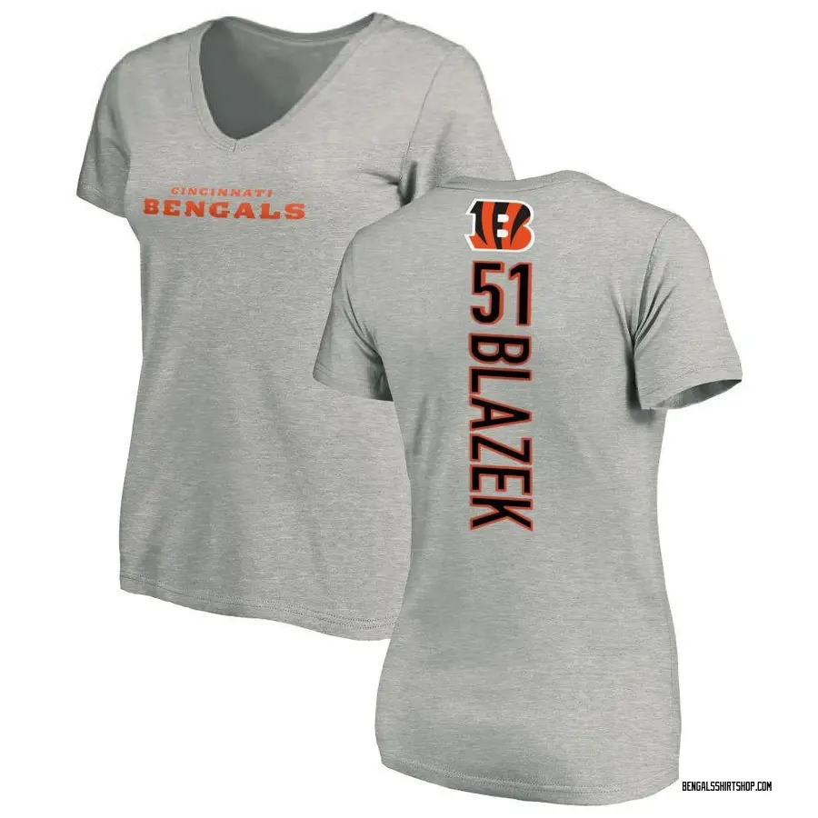 Women's Justin Blazek Cincinnati Bengals Backer V-Neck T-Shirt - Ash