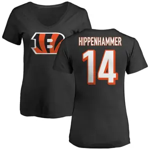 Women's Mac Hippenhammer Cincinnati Bengals Name & Number Logo Slim Fit T-Shirt - Black