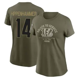 Women's Mac Hippenhammer Cincinnati Bengals Olive 2025 Salute to Service Sideline T-Shirt