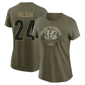 Women's Marco Wilson Cincinnati Bengals Olive 2025 Salute to Service Sideline T-Shirt
